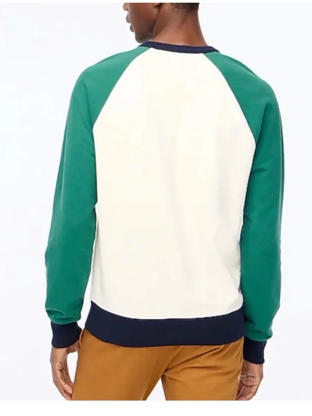 J.Crew Men’s Terry Cotton Pullover‎ Crewneck Marine Salt Green , Large